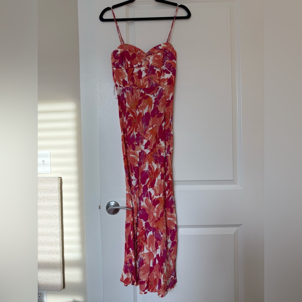 Floral Pink and Orange Women's Dress